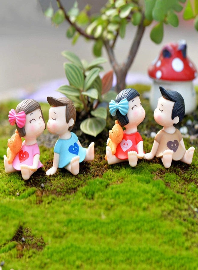 BHOOLU&GOOLU PVC Made Sweety Lovers Couple Figurines Miniatures (2 Pcs Set, Pink & Blue) - Image 4